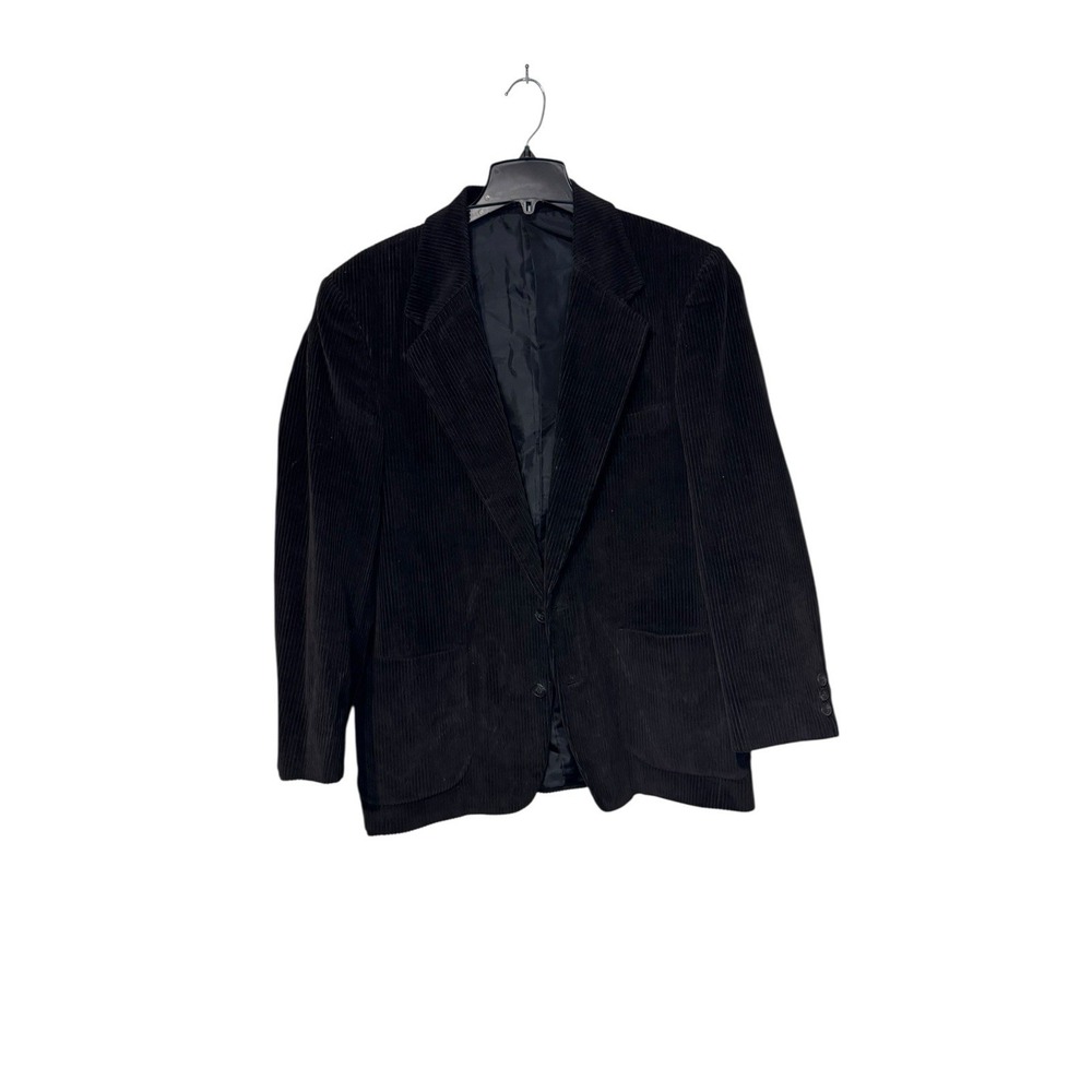 Member's Only Men Blazer Vintage Corduroy 2-Button Ventless Lined Black‎ 40R